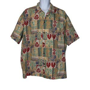 Vintage Retro Ho Aloha Hawaiian Shirt Mens 2XL Floral Aloha Vacation Plumeria